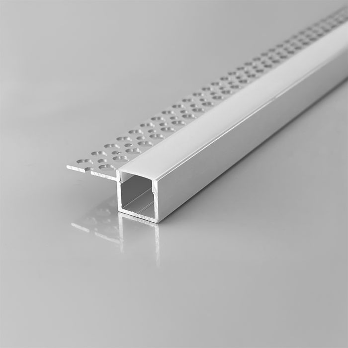 (38mm x 18mm) 2 Metre Recessed Mounted Silver LED Profile with Cover