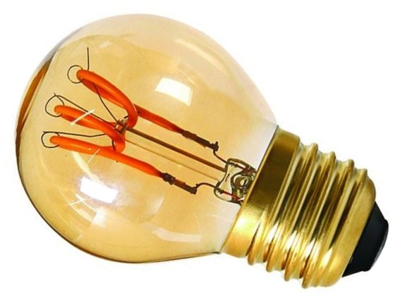 Girard Sudron 3W Dimmable Amber Golfball G45 Filament LED 3 Loops E27 100lm Ultra Warm White This is a Product image