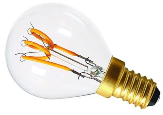 Girard Sudron 2W E14 Clear Golfball LED Filament Bulb 3 Loops G45 Very Warm White This is a Product image