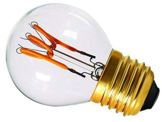 Girard Sudron 2W E27 Clear Golfball LED Filament Bulb 3 Loops G45 Very Warm White This is a Product image