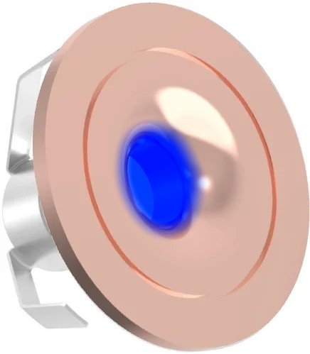 All LED 30mm Dia. 1 Watt IP44 LED Marker Light (Blue - Polished Copper Finish) This is a Product image
