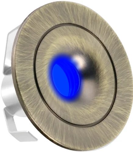 All LED 30mm Dia. 1 Watt IP44 LED Marker Light (Blue - Antique Brass Finish) This is a Product image