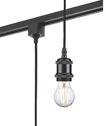 Knightsbridge Contemporary E27 Track Pendant - Black (1.8 Metres)