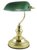 This is a Brass Stand And Green Shade finish light fitting and takes a Screw In light bulb produced by Lloytron