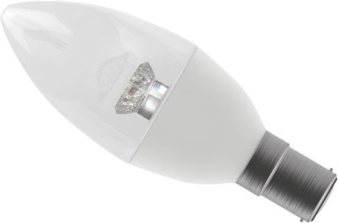 Bell Lighting 3.9W LED Candle Clear - SBC, 2700K (40W Alternative)