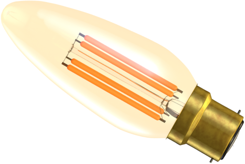 Bell Lighting 3.3W LED Vintage Candle Dimmable BC, Amber, 2000K (30W Alternative) This is a Product image