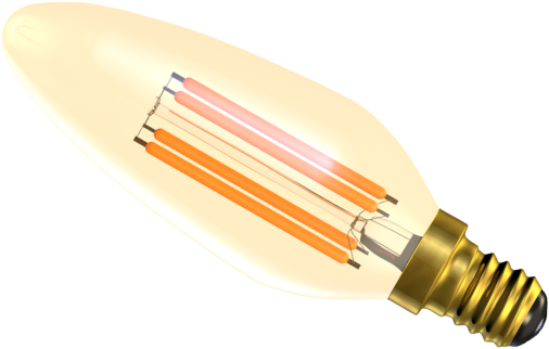 Bell Lighting 3.3W LED Vintage Candle Dimmable SES, Amber, 2000K (30W Alternative) This is a Product image