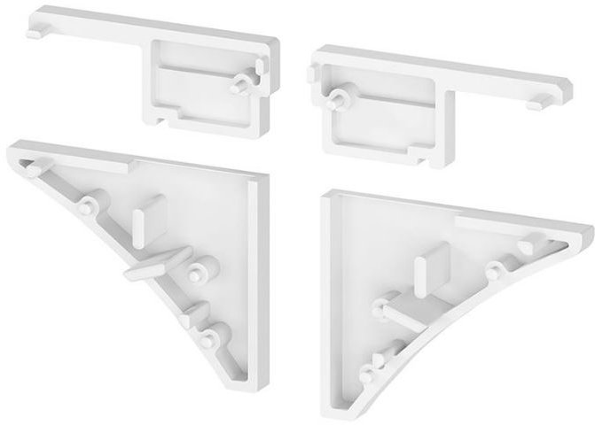 P10-1 Strip White Profile End Cap Plastic Mounting Set
