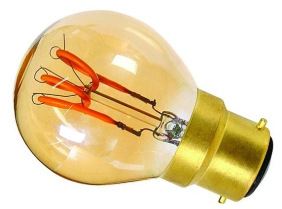 Girard Sudron Ambre Filament 3w Bayonet Cap 155lm Dim G45 Golf Ball LED This is a Product image