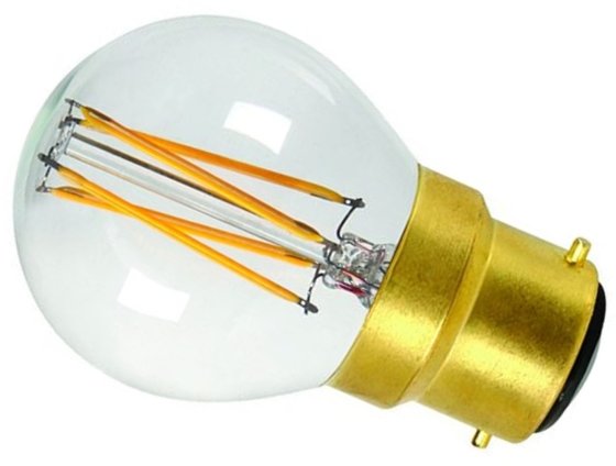 Girard Sudron Clear Filament 4w Bayonet Cap Very Warm White 350lm Dim G45 Golf Ball LED This is a Product image