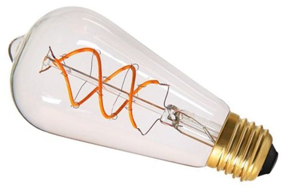 Girard Sudron Edison Filament LED Twisted 4w Edison Screw Very Warm White 300lm Dimmable Clear Finish This is a Product image