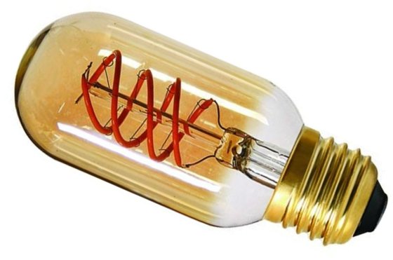 Girard Sudron TUBE T45 Filament LED Twisted 110mm 4w Edison Screw Warm White 200lm Dimmable Ambre Finish This is a Product image