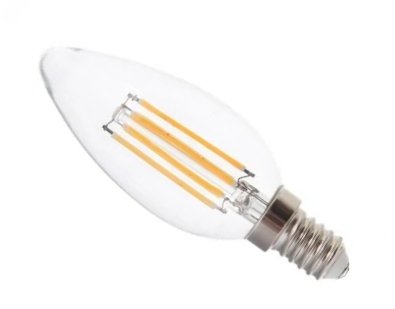 VT-2304D 4W Candle Filament Bulb Clear Cover Dimmable 3000K E14 This is a Product image
