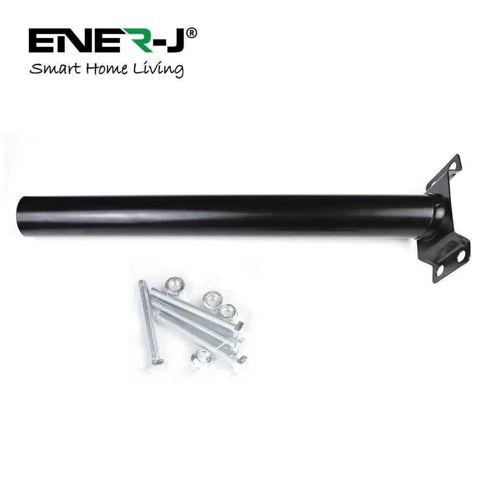 Ener-J Streetlight Wall Pole (Diameter 60mm x Height 500mm) with Two Screw Bags and Plate, White Housing