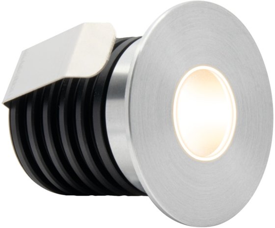 All LED 1 Watt IP65 Drive Over Baffle Ground Light 37mm Dia. (Warm White - Aluminium Finish) This is a Product image