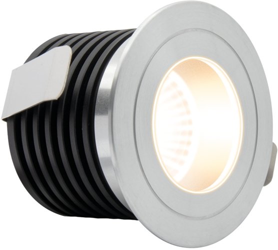 ALL LED 3 Watt IP65 Drive Over Baffle Ground Light 56mm Dia. Aluminium Finish Warm White - 3000K This is a Product image