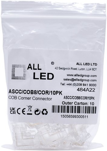 All LED Strip - L Shape Corner Connector for COB Strip - 8MM PCB IP20 - 10 Pack This is a Product image