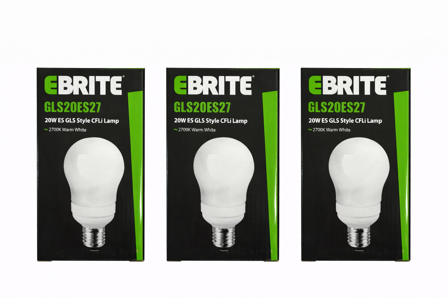 3 Pack 20W ES GLS Style CFLi Lamp Very Warm White 2700K