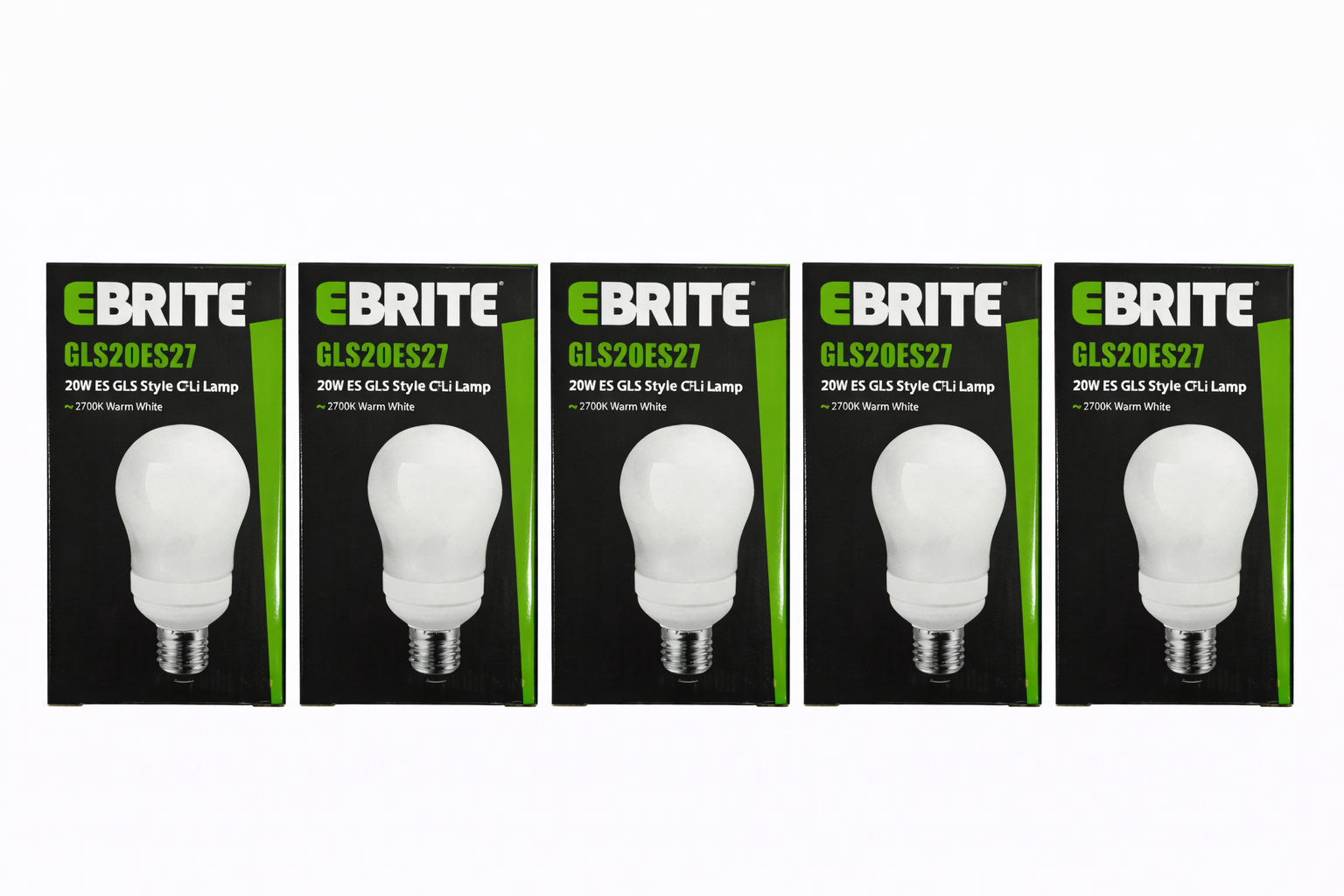 5 Pack 20W ES GLS Style CFLi Lamp, Very Warm White 2700K