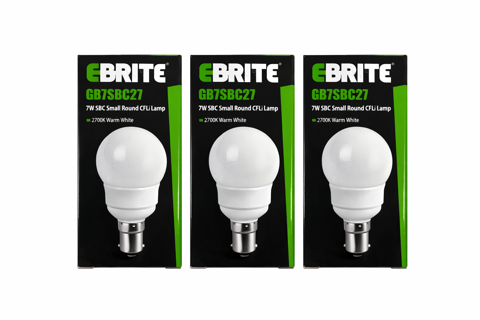 7W SBC Small Round CFLi Lamp Very Warm White - 2700K (Pack of 3)