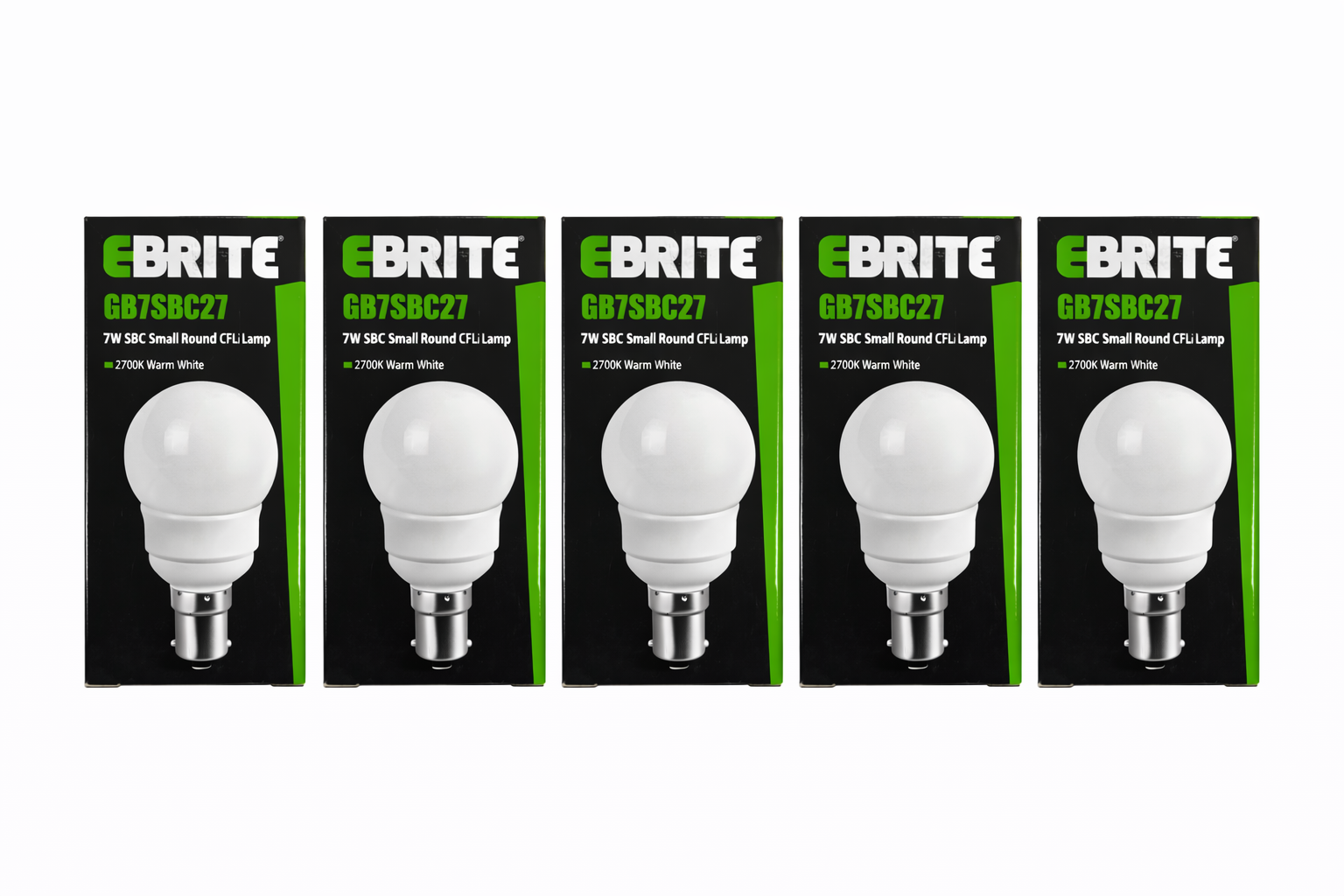 7W SBC Small Round CFLi Lamp Very Warm White - 2700K (Pack of 5)