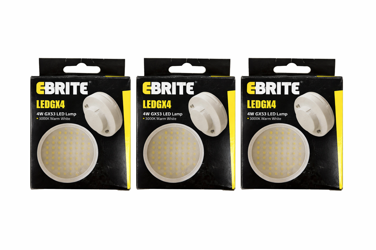 3 Pack 4W GX53 LED Lamp Warm White - 3000K