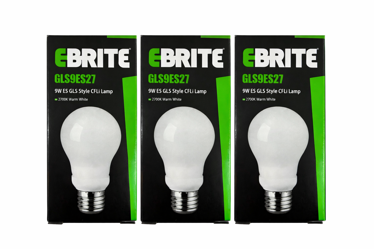 3 Pack 9W ES GLS Style CFLi Lamp Very Warm White 2700K E27 Base