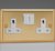 Classic 2-Gang 13A Double Pole Switched Socket (Victorian Brass/White)