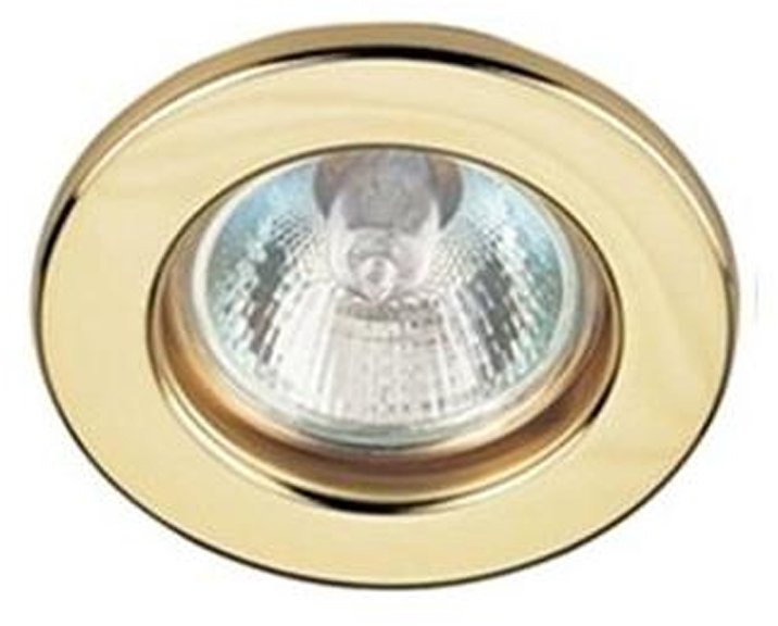 KnightsBridge GU10 50W Recessed Fixed Downlight - Brass
