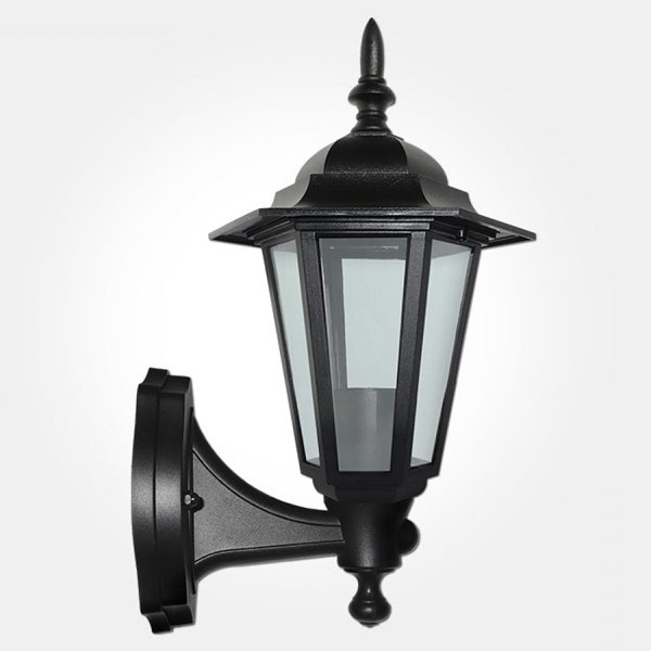 Eterna IP44 Black Full Lantern with 110 Degree PIR Sensor