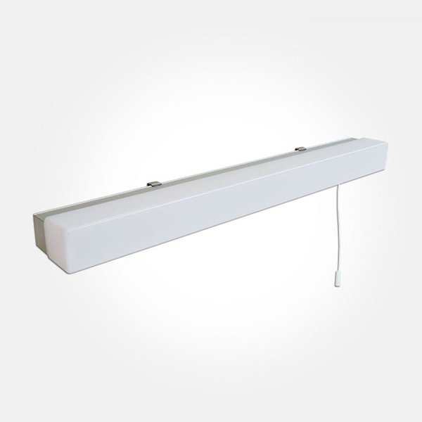 Eterna IP44 10W Warm White LED Over Mirror Light White/Matt Silver