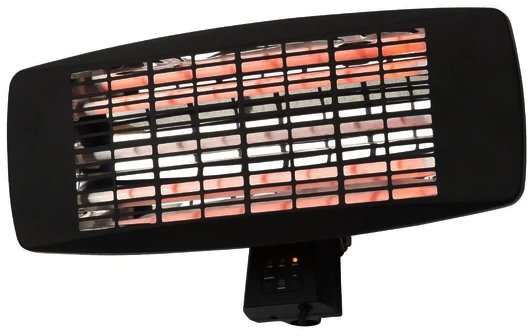 Wall Mounted 2.1KW Patio Heater Black IP44 12m2 Reach