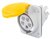 Gewiss 32A IP44 IEC309 2P+E 10 degree Panel Mounted Yellow Socket Outlet with Fast Wiring (Screwless