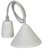 Girard Sudron White Conical Shaped Porcelain E27 Pendant - 1m Textile Cable