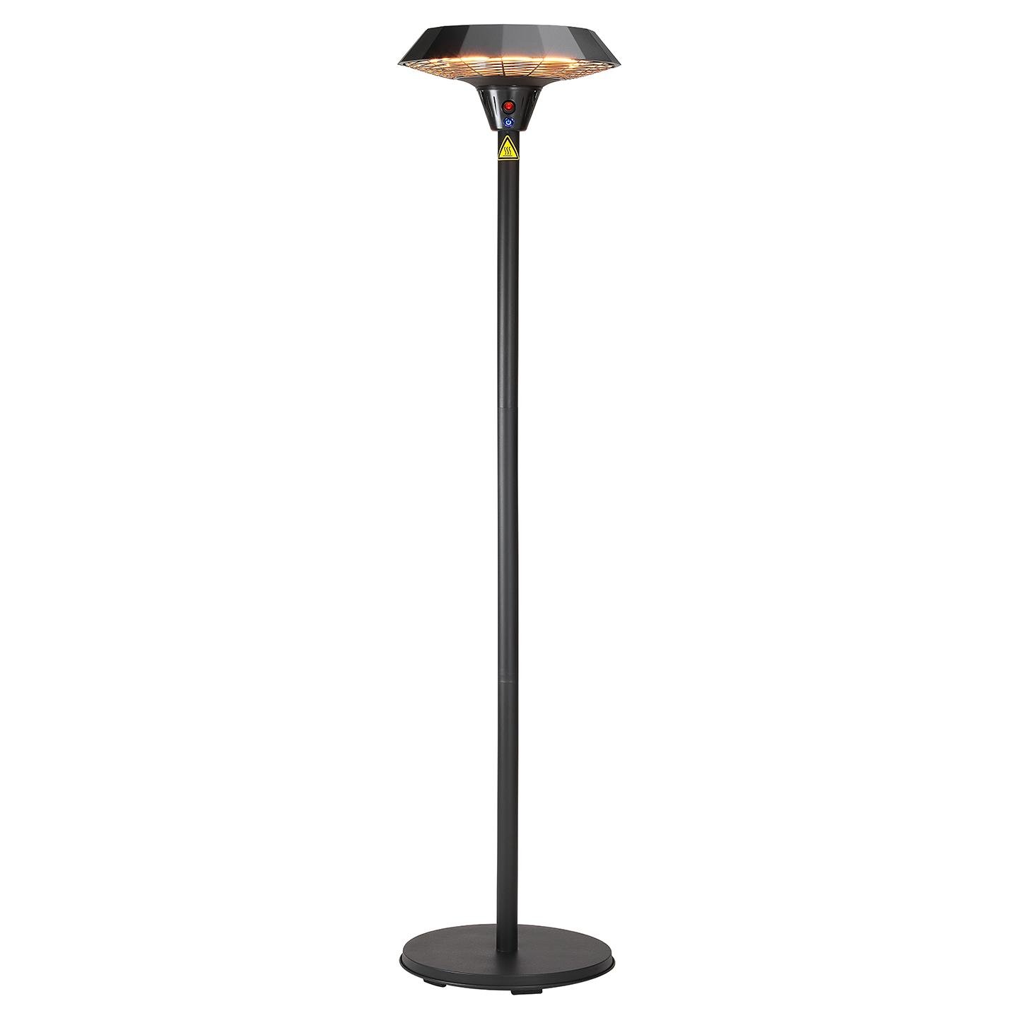Heat Outdoors Shadow Diffusion Octagon Floor Lamp Black 2kW