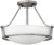 Hinkley Lighting E27 Hathaway 3 Light Small Semi-flush in an Antique Nickel