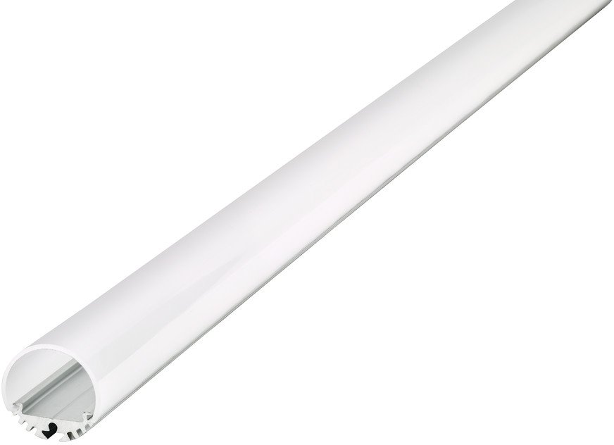 Integral Profile Aluminium Surface Mount 1M Frosted Diffuser 20mm Dia (Includes 2 Endcaps, 2 Screws, 2 Mounting Brackets)