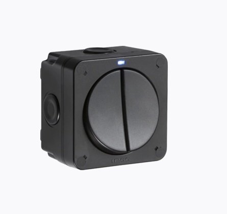 Knightsbridge 20AX 2 Gang SP 2 Way Switch Black with Indicator LED