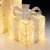 Set of 3 Battery Powered Gold and Silver Novelty Christmas LED Parcel Lights