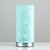 MiniSun Brushed Chrome Touch Table Lamp With Duck Egg Blue Cut Out Fabric Shade