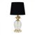 MiniSun Clear Glass & Gold Pineapple Touch Table Lamp with Black Shade
