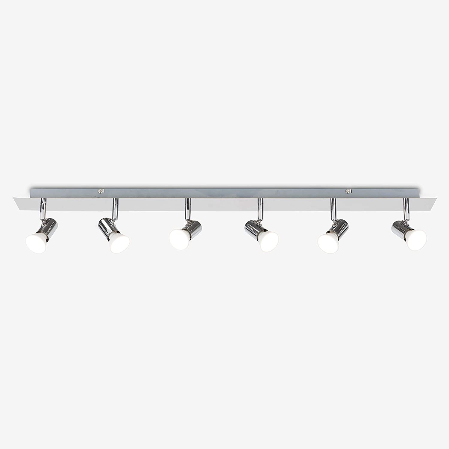 ValueLights Consul 6 Way Silver Ceiling Bar Spotlight