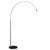 MiniSun Curva Satin Nickel Giant Floor Lamp Black Marble (No Shade)