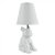 MiniSun French Bull Dog White Ceramic Table Lamp With White Shade