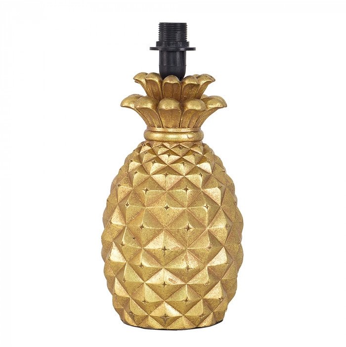 Pineapple Table Lamp Gold (No Shade)