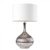 MiniSun Iconic Eleanor XL Ribbed Silver Table Lamp with Shade