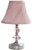 MiniSun Jaigier Chrome Touch Table Lamp with Pink Pleated Shade