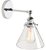 MiniSun Lloyd Chrome Wall Light with Conical Glass Coolie Shade