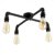 MiniSun Luiggi Steampunk 4-Way Satin Black Pipework Ceiling Light