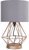 MiniSun Melrose Geometric Copper Touch Table Lamp With Grey Shade